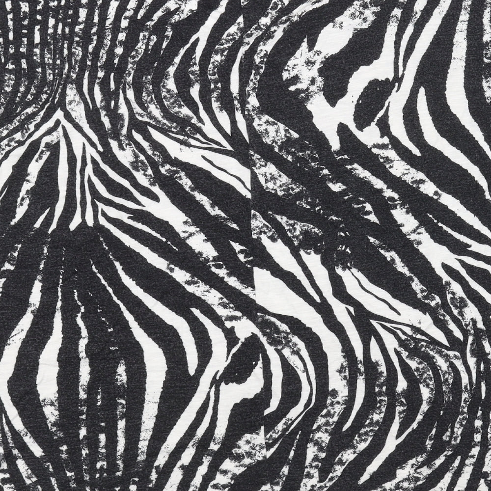 Dorothy Perkins Womens Black Animal Print  Basic T-Shirt Size M