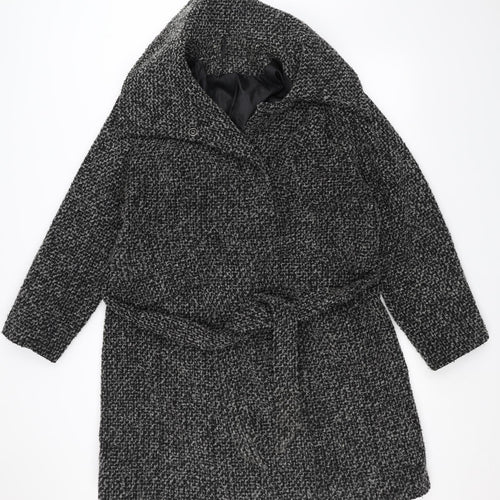 Preworn Womens Black   Pea Coat Coat Size 22  - Belted