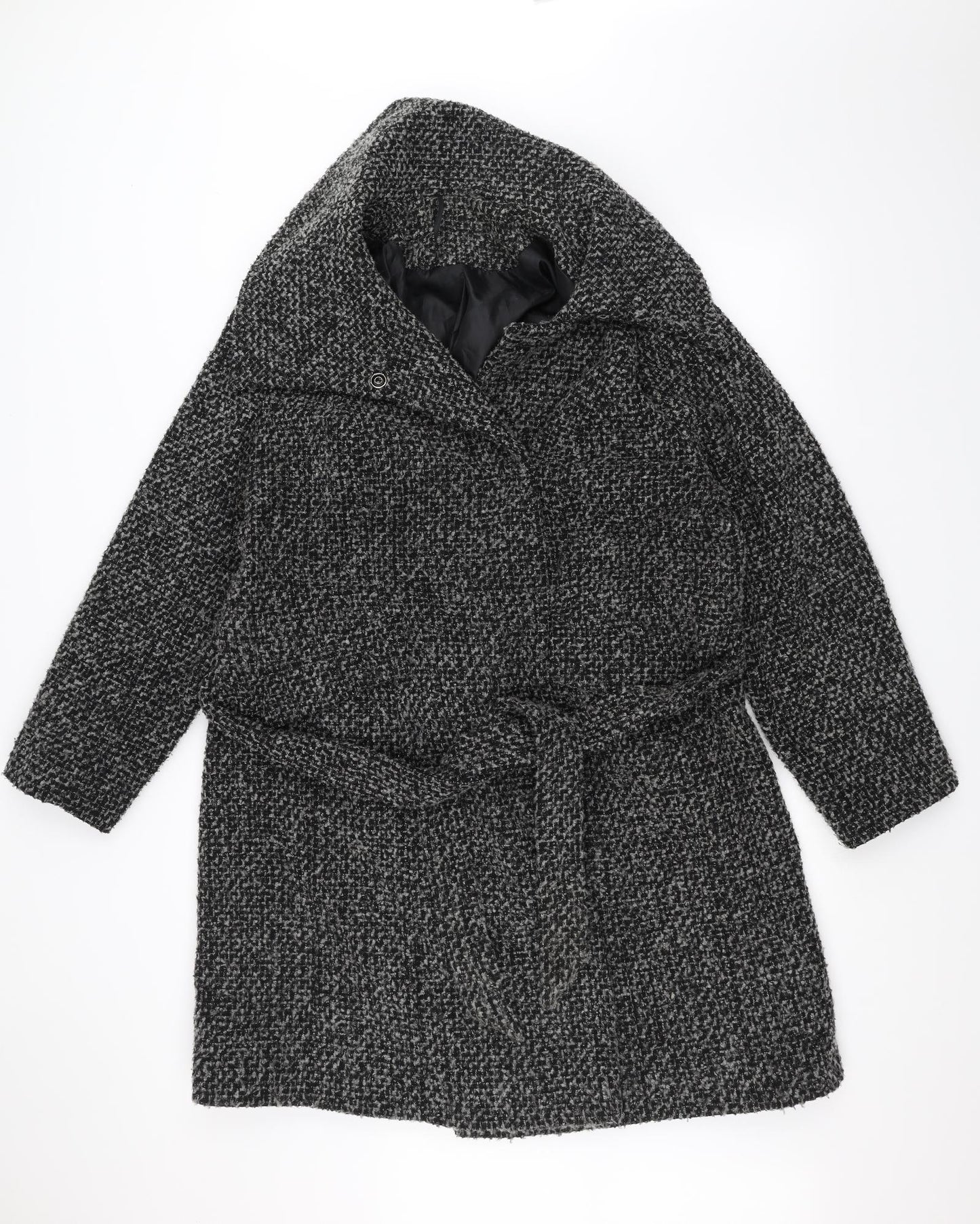 Preworn Womens Black   Pea Coat Coat Size 22  - Belted