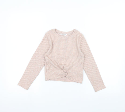 Front view of Candy Couture girls’ pink jumper, size 9, years