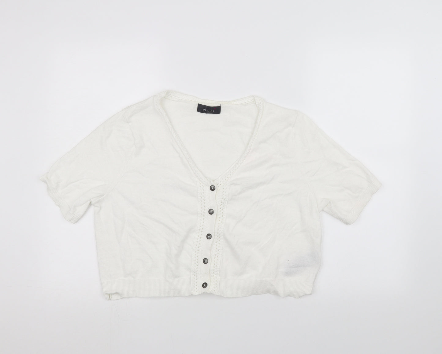 Marks and Spencer Womens White   Cardigan Jumper Size 16