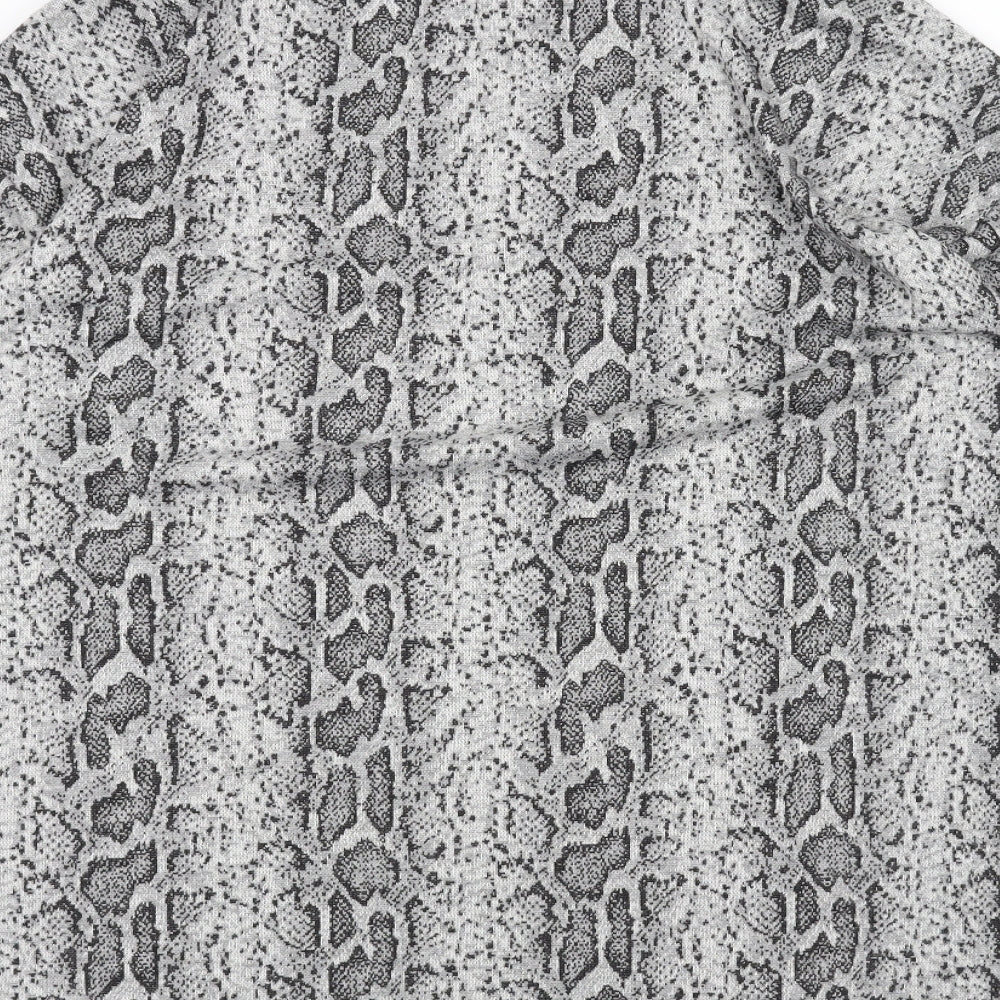 F&F Womens Grey Animal Print  Basic T-Shirt Size 12