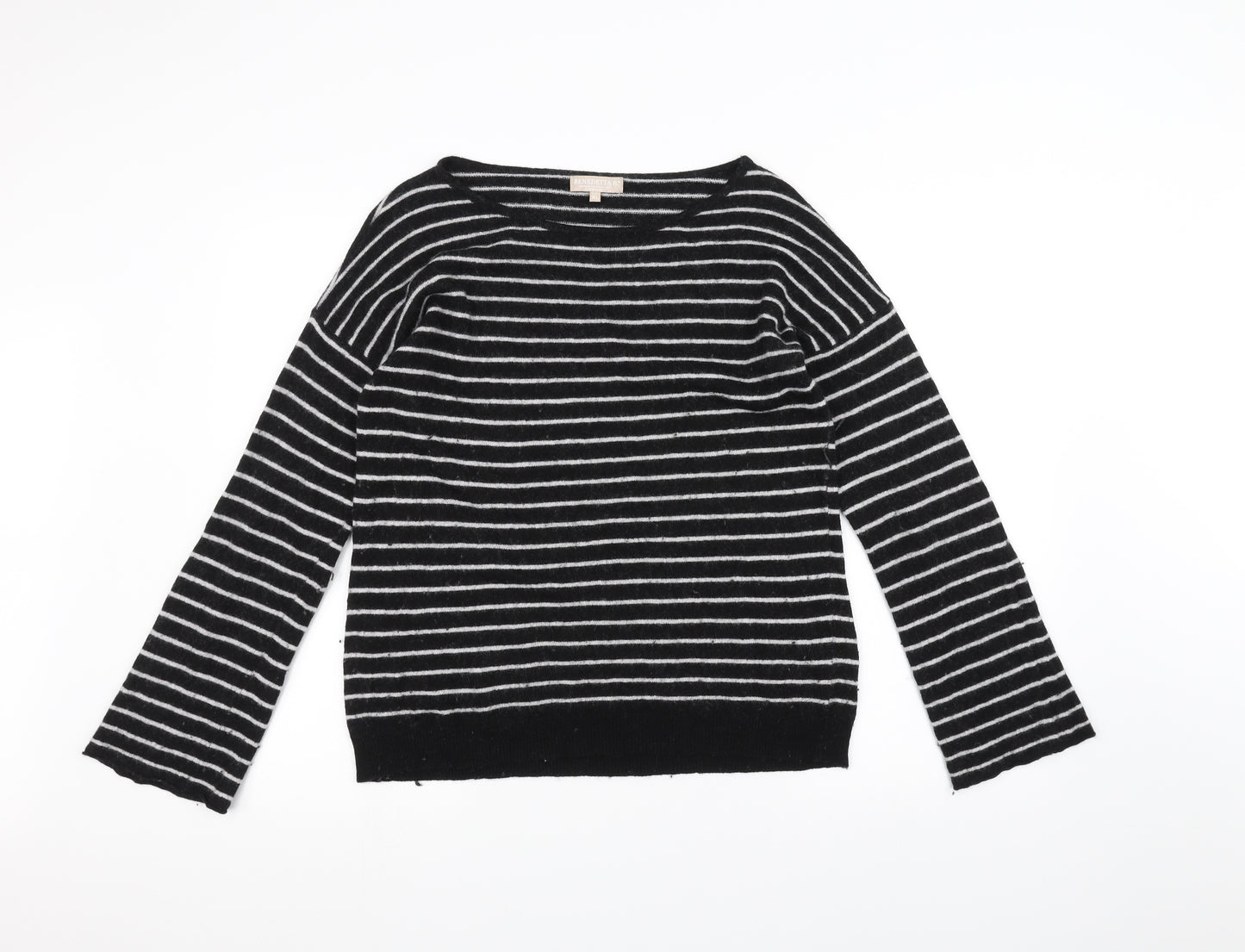 Benedetta B Womens Black Striped  Pullover Jumper Size XL