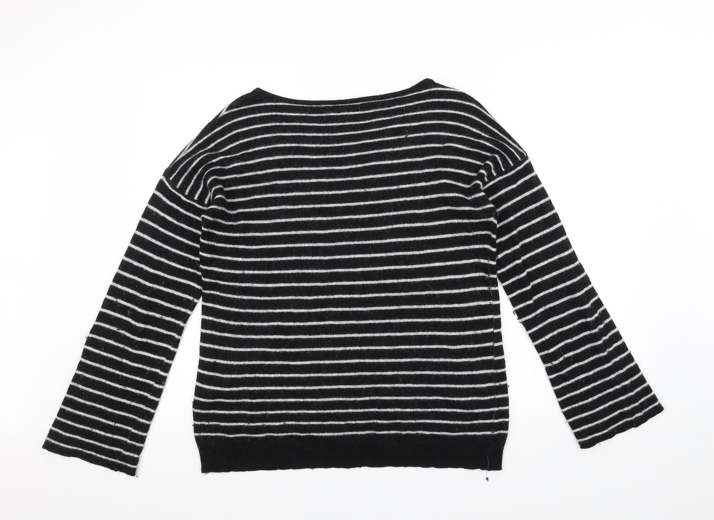 Benedetta B Womens Black Striped  Pullover Jumper Size XL