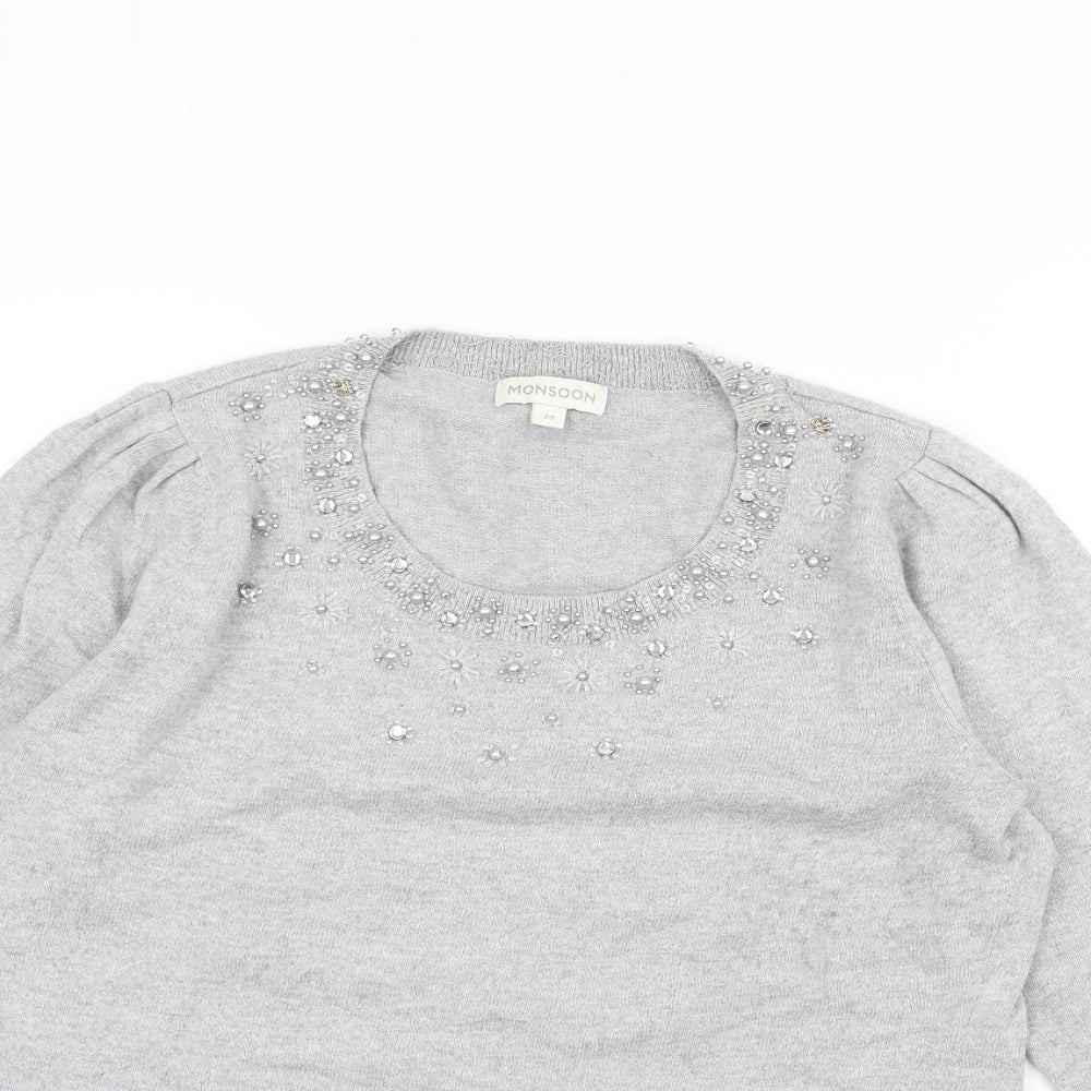 Monsoon Womens Grey   Pullover Jumper Size M