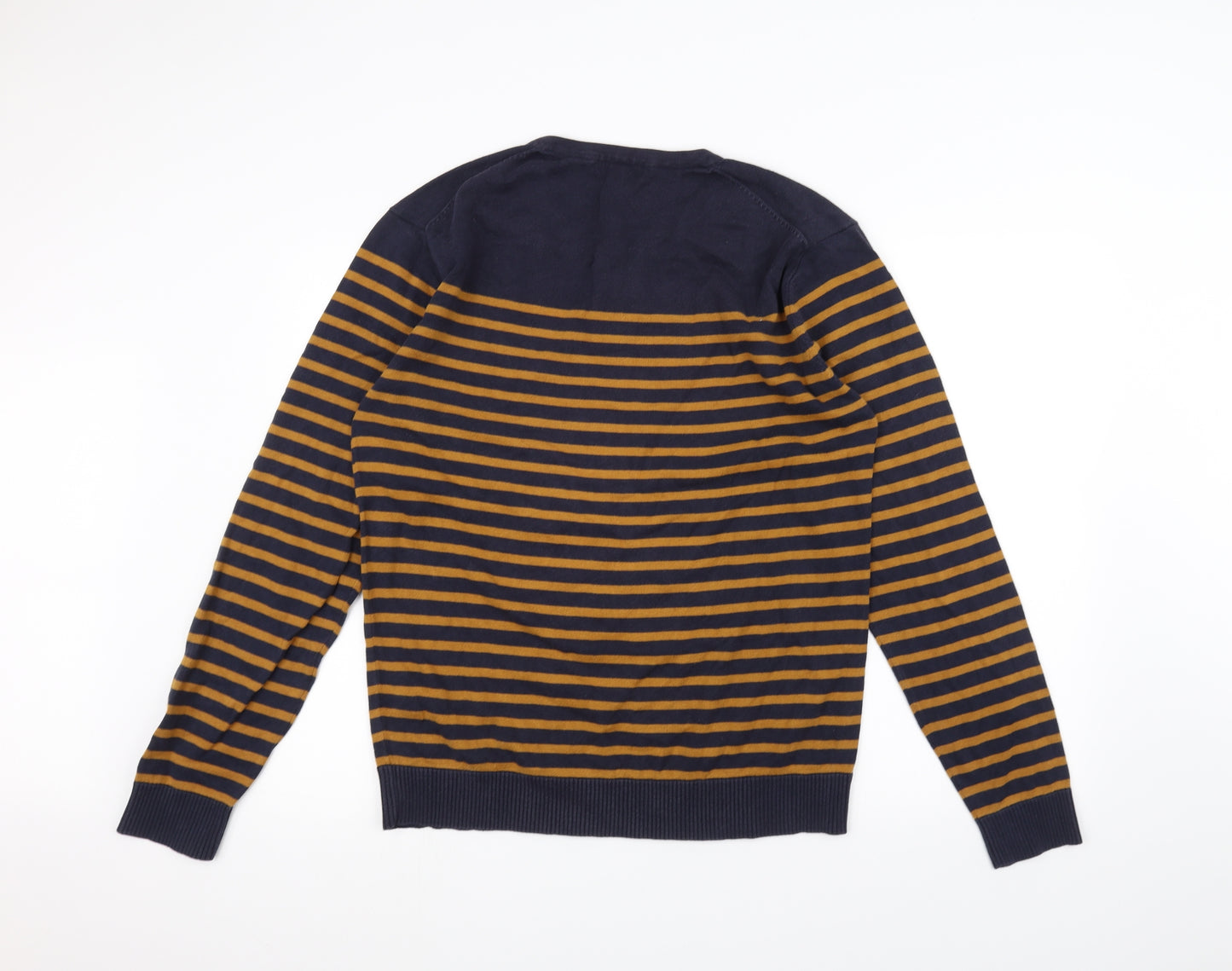 Easy Womens Blue Striped  Pullover Jumper Size M