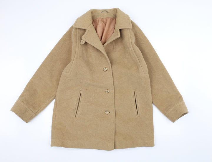 Julius Womens Brown Overcoat Coat Size 16
