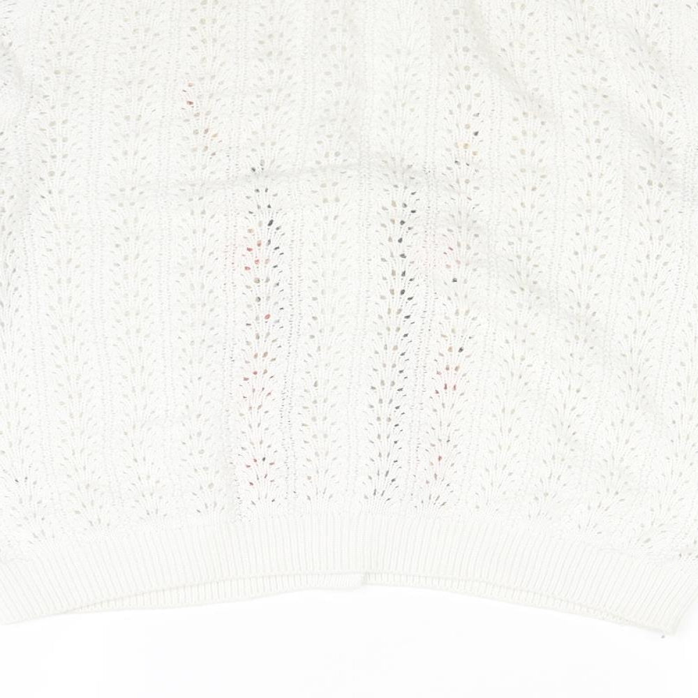 TU Womens White  Knit Cardigan Jumper Size 12
