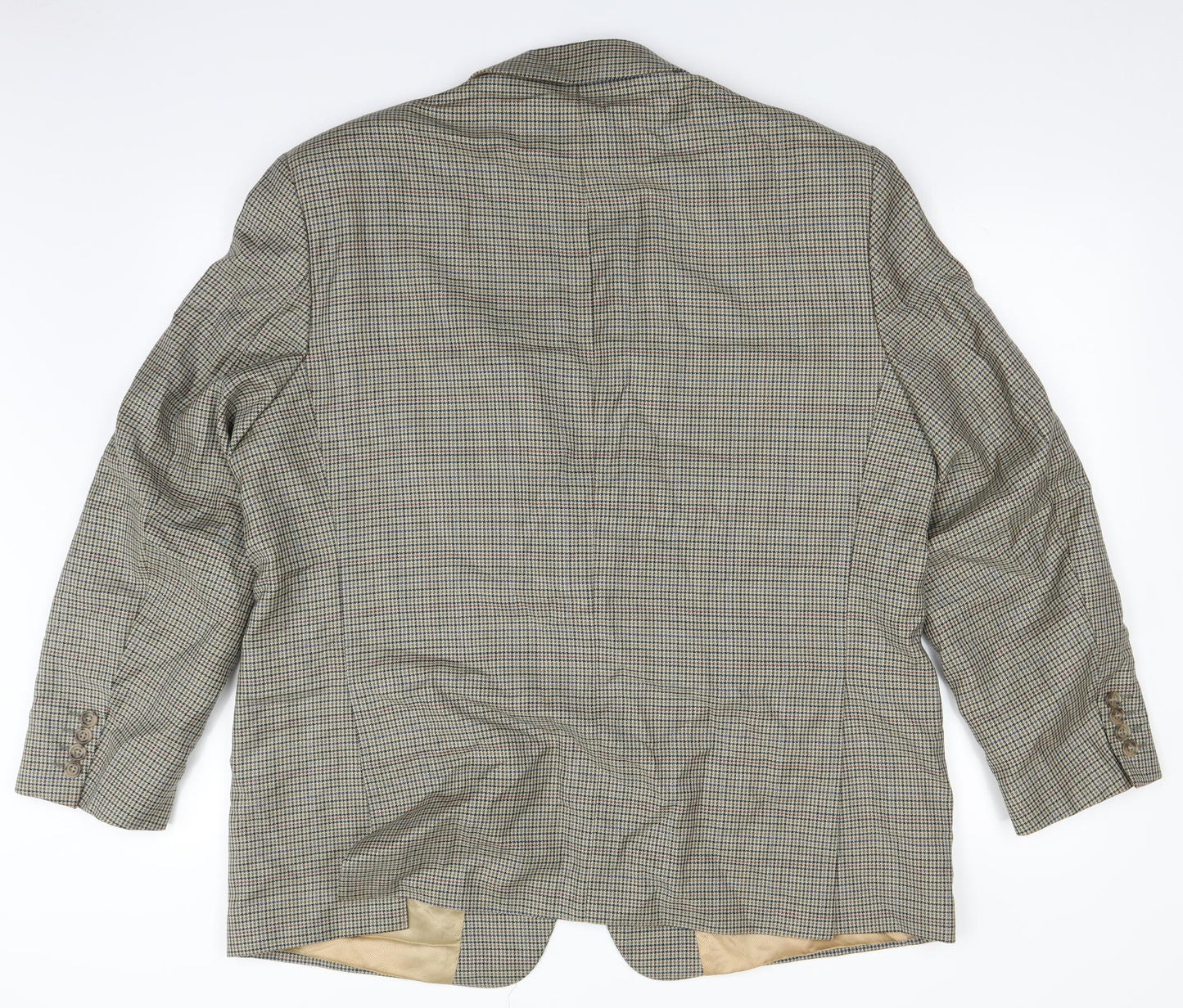 Impressions Mens Brown Houndstooth Tweed Jacket Suit Jacket Size 46