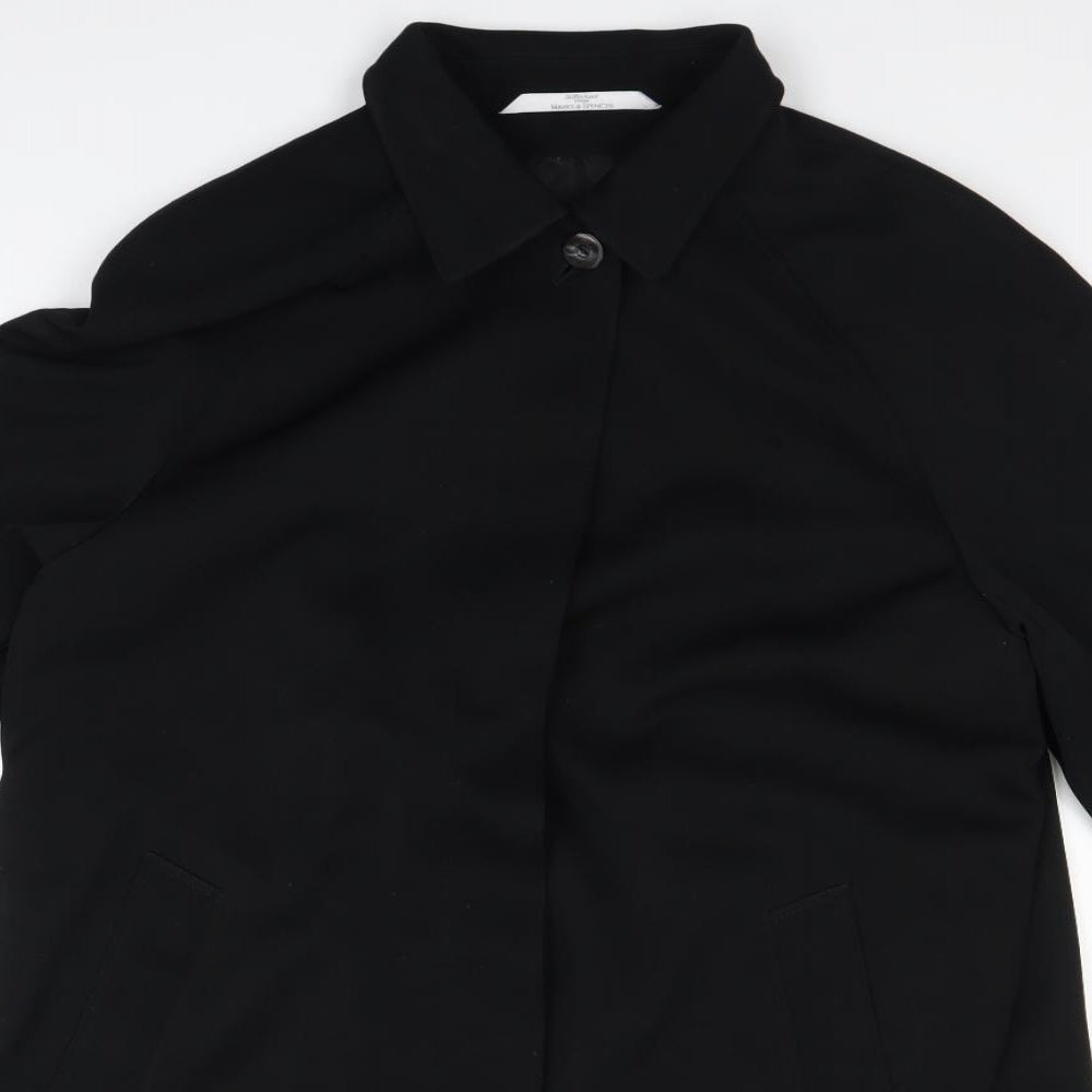 Marks and Spencer Womens Black   Overcoat Coat Size 18