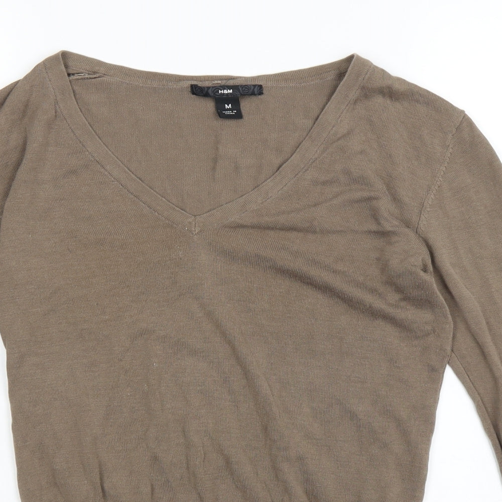 H&M Womens Beige   Basic T-Shirt Size M