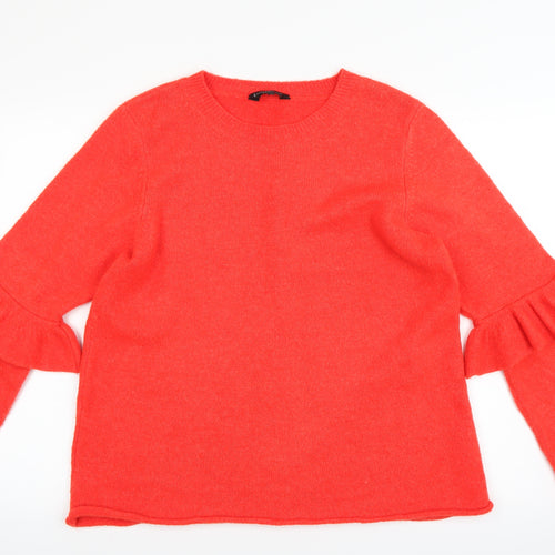 F&F Womens Red  Knit Pullover Jumper Size 14