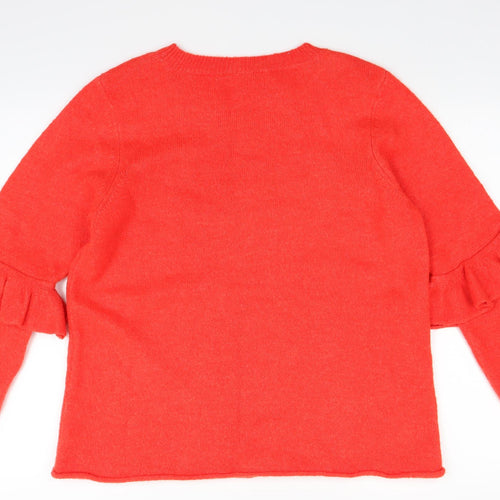 F&F Womens Red  Knit Pullover Jumper Size 14