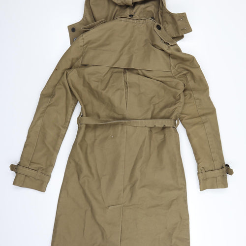 Jack Wills Womens Brown  Canvas Trench Coat Coat Size 10