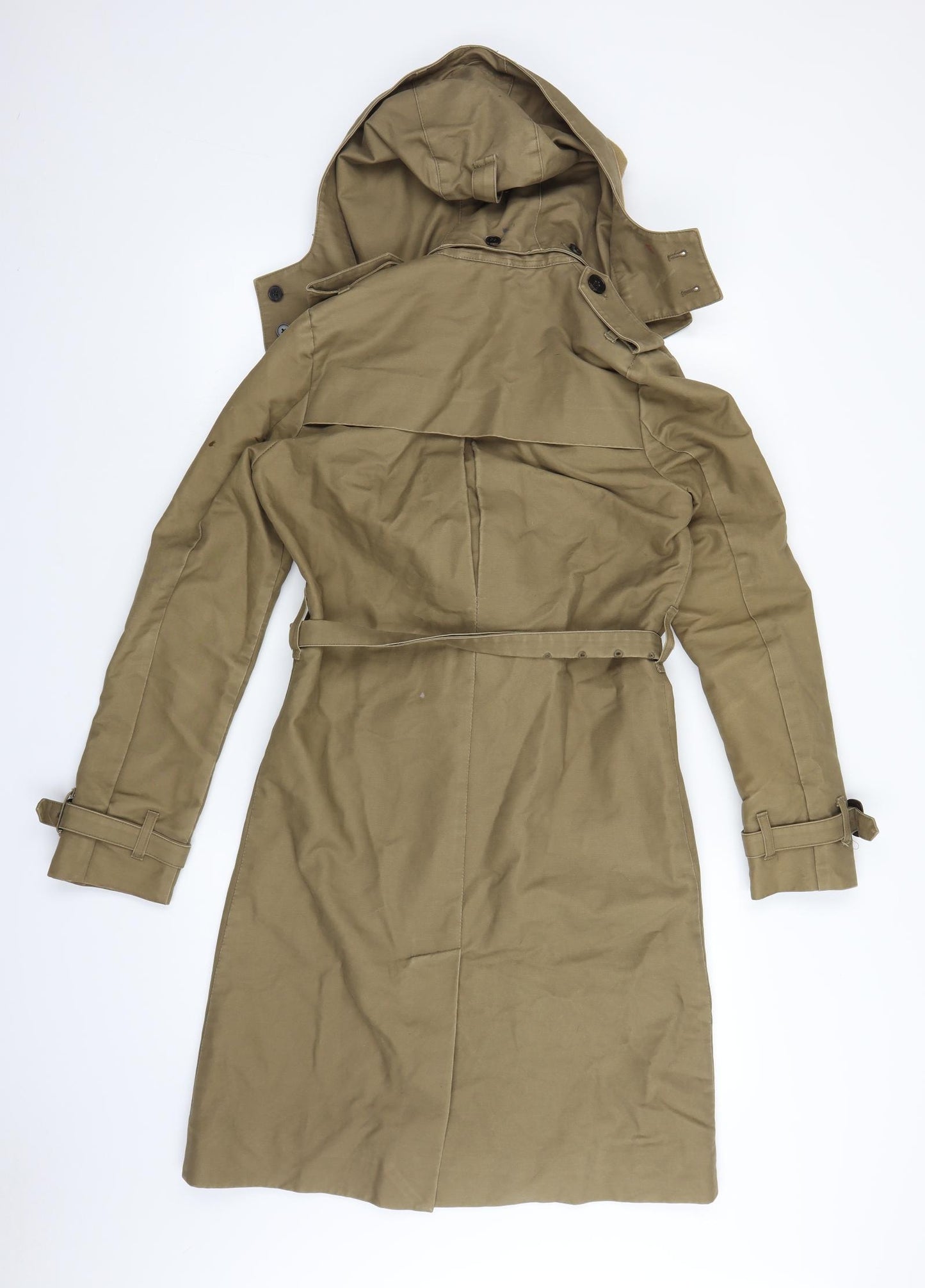 Jack Wills Womens Brown  Canvas Trench Coat Coat Size 10