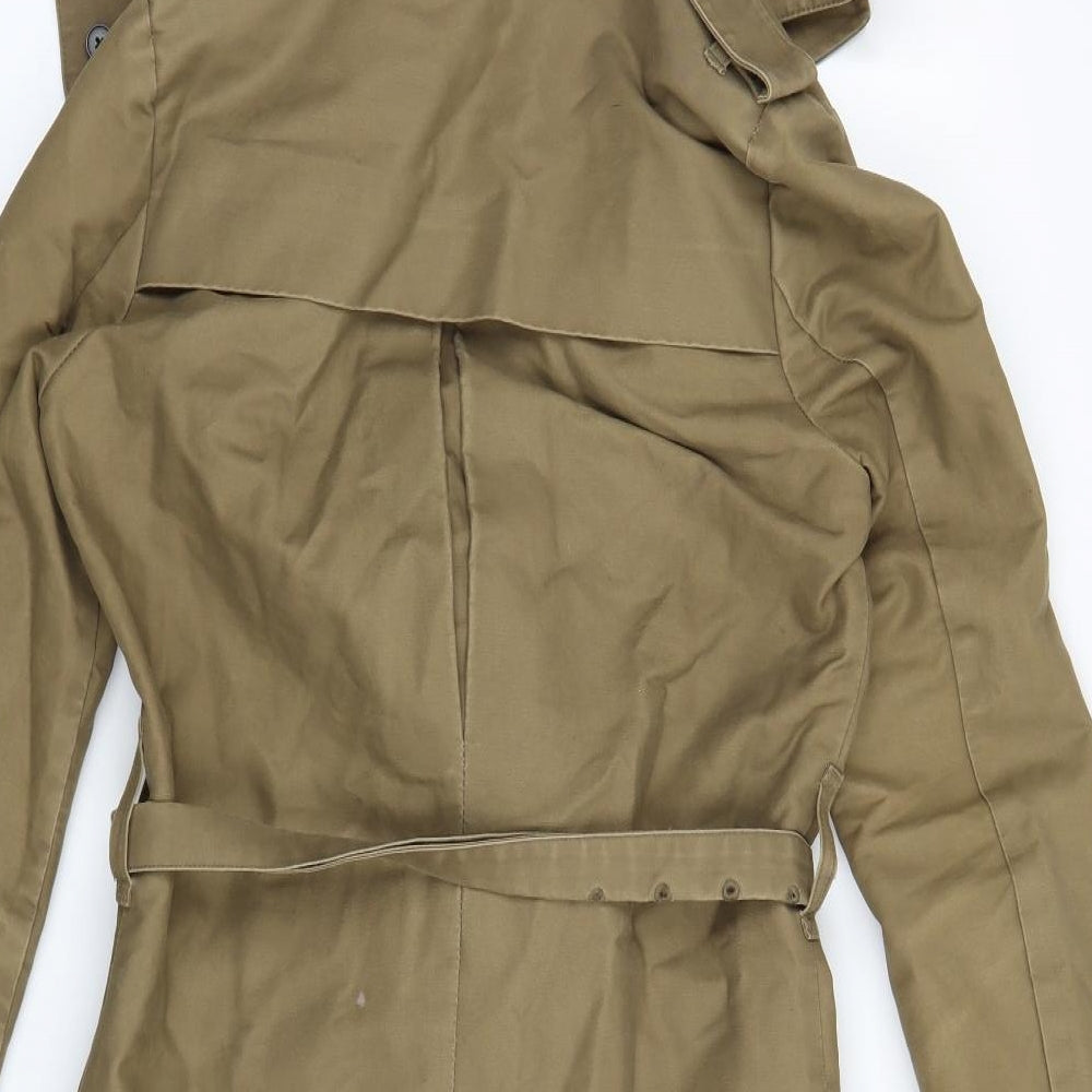 Jack Wills Womens Brown  Canvas Trench Coat Coat Size 10