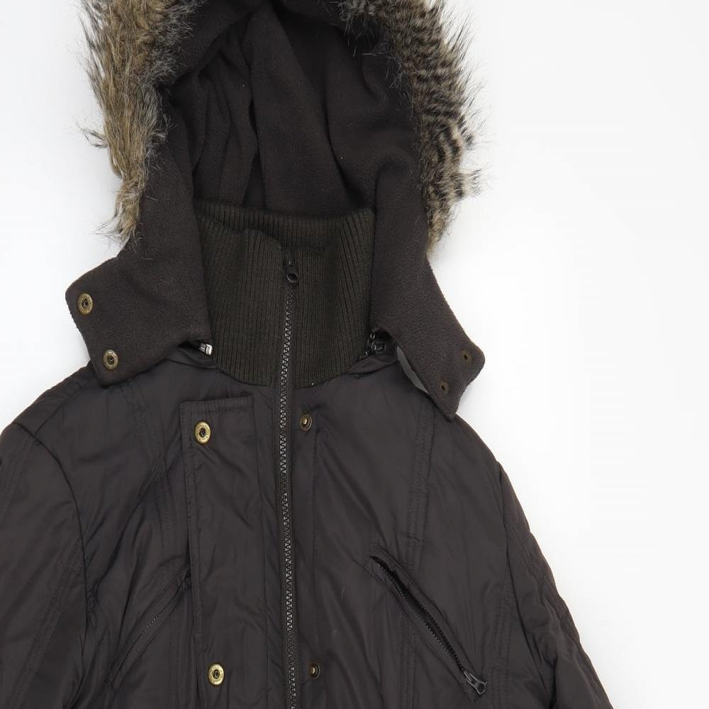 Principles Womens Brown   Parka Coat Size 14