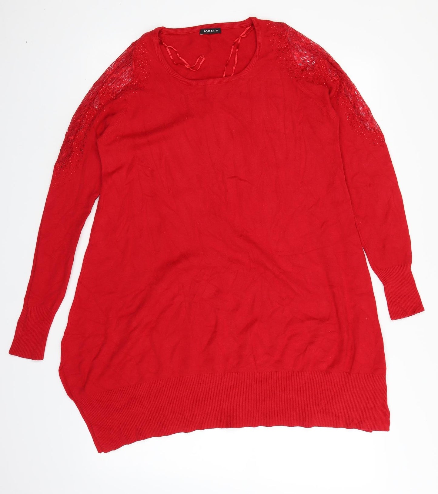 Roman Womens Red   Jumper Dress  Size 14