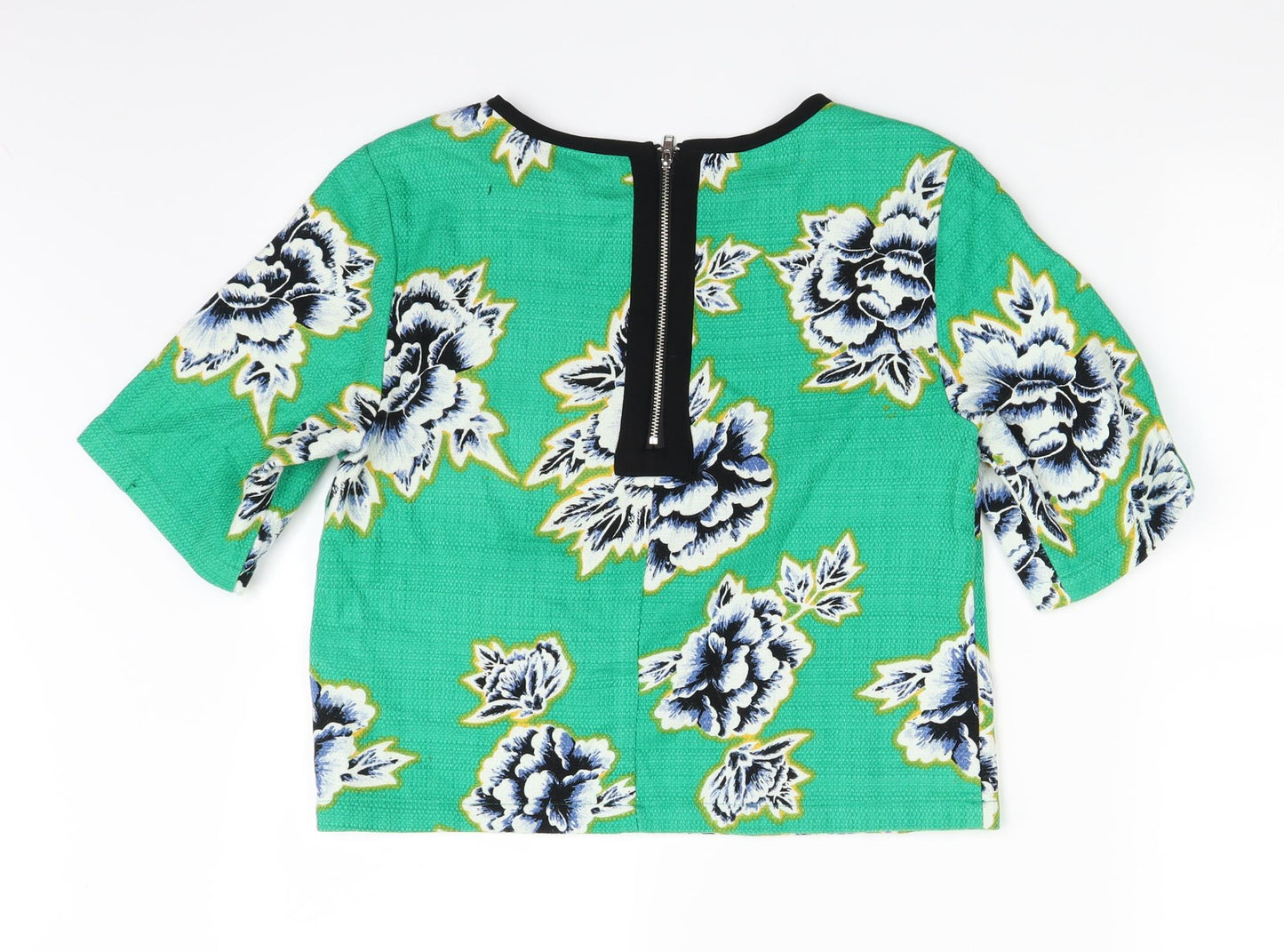 Warehouse Womens Green Floral  Basic Blouse Size 12