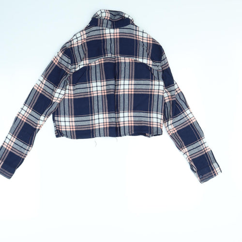 Atmosphere Womens Blue Check  Basic Button-Up Size 10