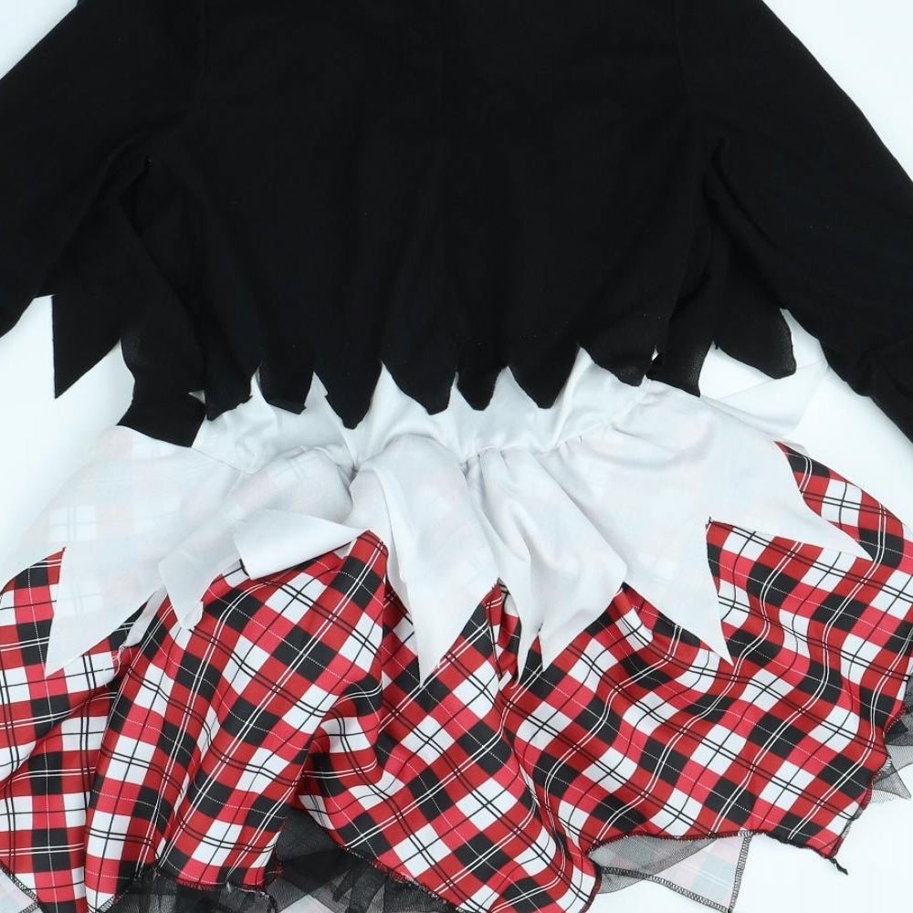 hallow scream Girls Black   Fit & Flare  Size 11-12 Years  - school girl halloween