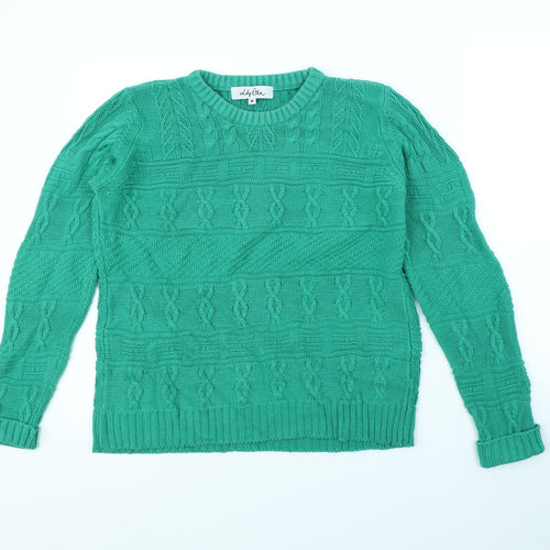 Lily Ella Womens Green   Pullover Jumper Size M