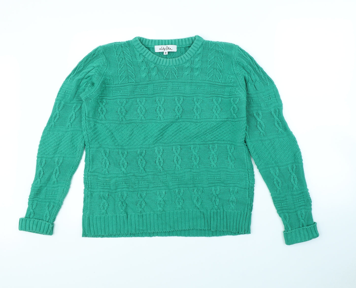 Lily Ella Womens Green   Pullover Jumper Size M