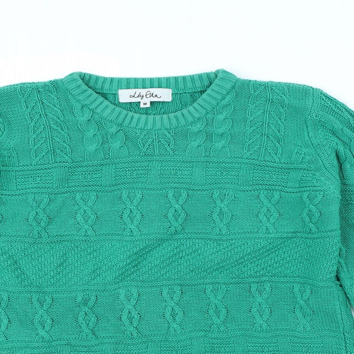 Lily Ella Womens Green   Pullover Jumper Size M