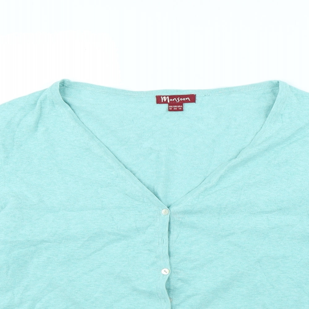 Monsoon Womens Green   Cardigan Jumper Size 18