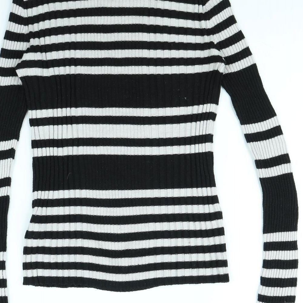 Atmosphere Womens White Striped Rayon Pullover Jumper Size 6