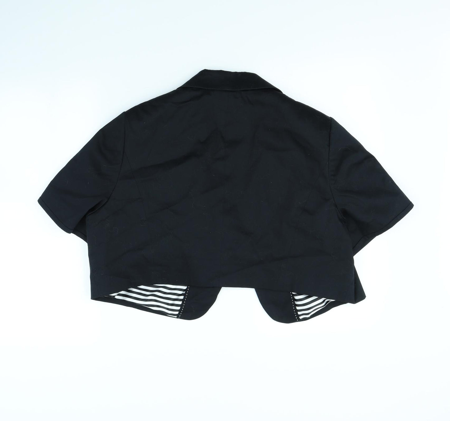 M&s Womens Black   Jacket  Size 22  - shoulder pads