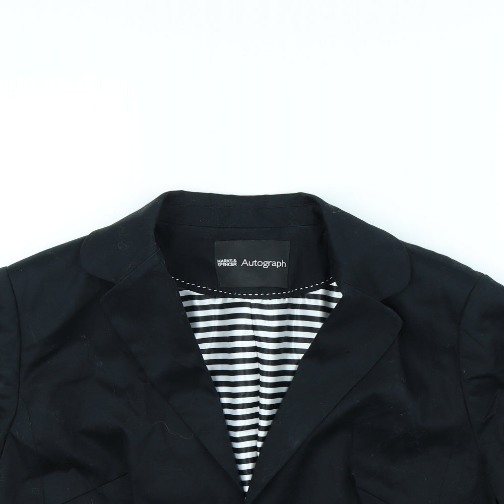 M&s Womens Black   Jacket  Size 22  - shoulder pads