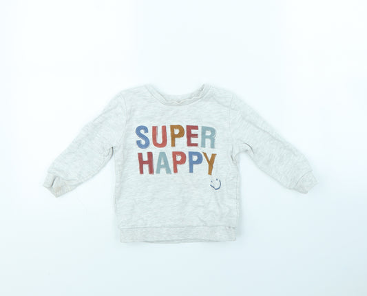 Front view of Preworn Baby Grey jumper, size 18-24, Months
