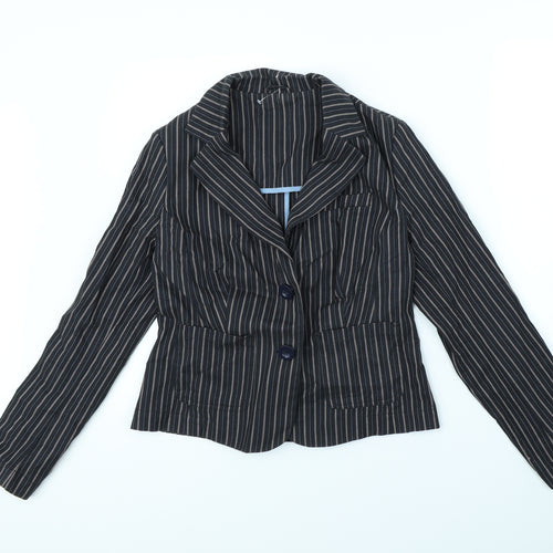 New Look Womens Blue Striped  Jacket  Size 12