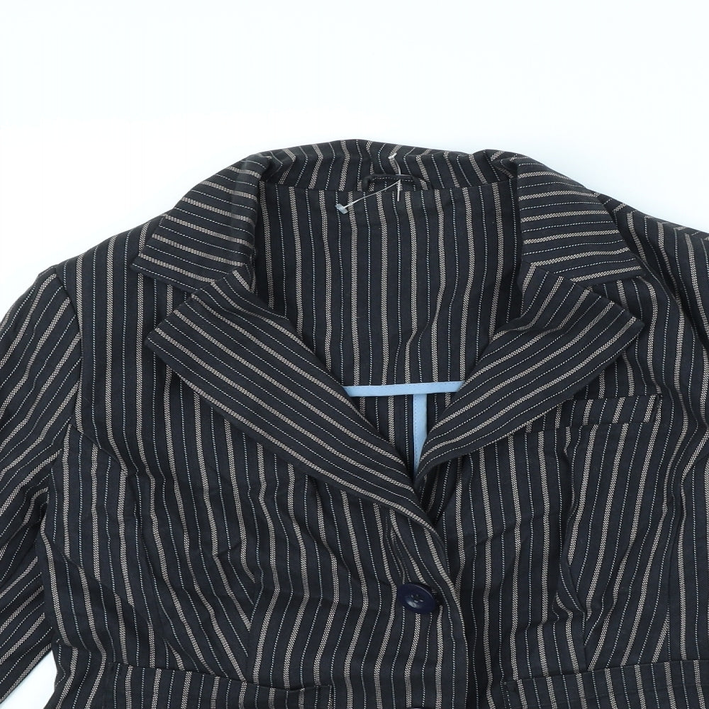 New Look Womens Blue Striped  Jacket  Size 12