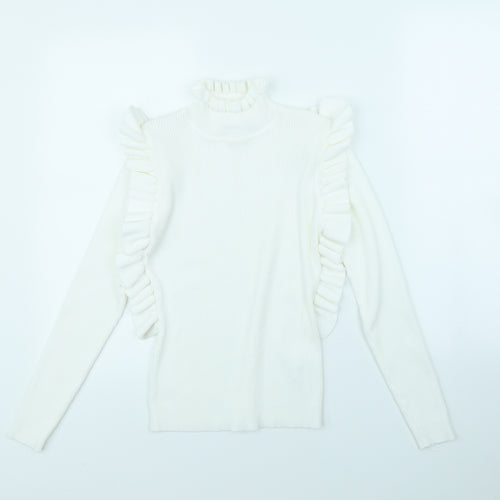 FLM Womens White   Pullover Jumper Size S