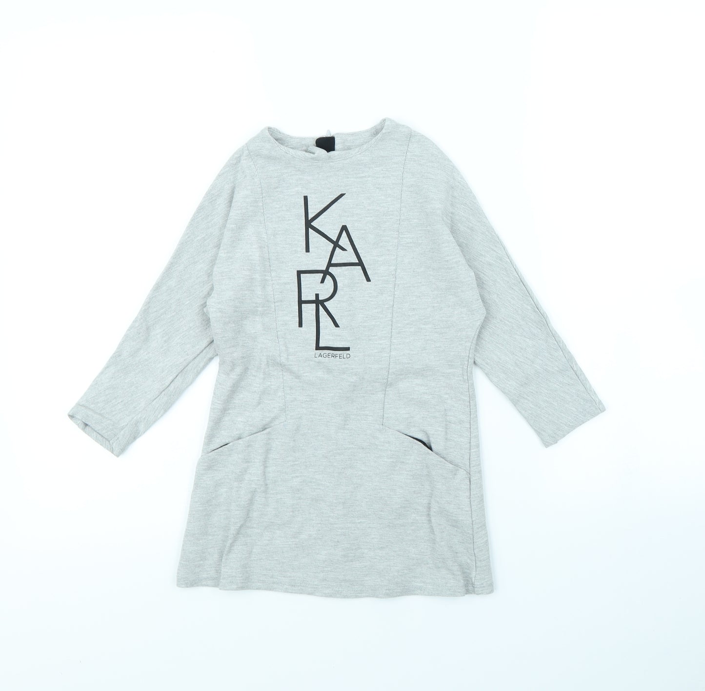 Karl Lagerfeld Girls Grey   Jumper Dress  Size 4 Years