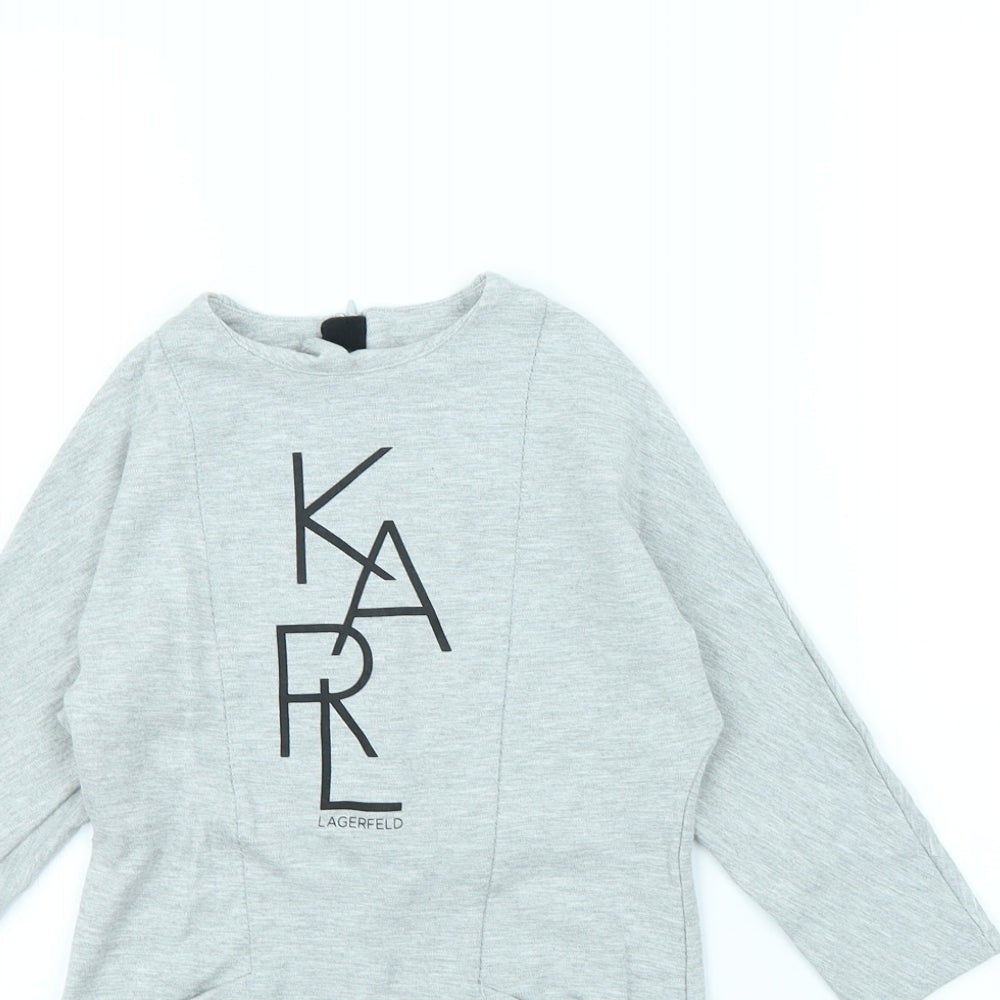 Karl Lagerfeld Girls Grey   Jumper Dress  Size 4 Years