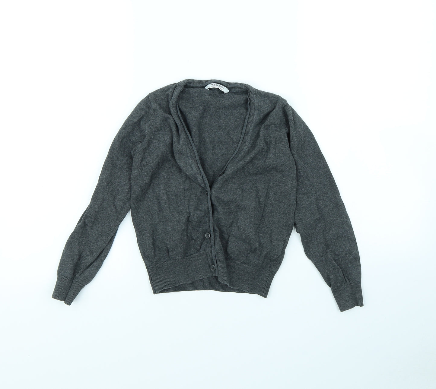 m&S Girls Grey   Cardigan Jumper Size 6 Years  - School