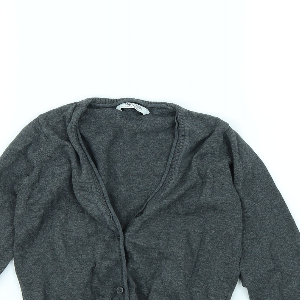 m&S Girls Grey   Cardigan Jumper Size 6 Years  - School
