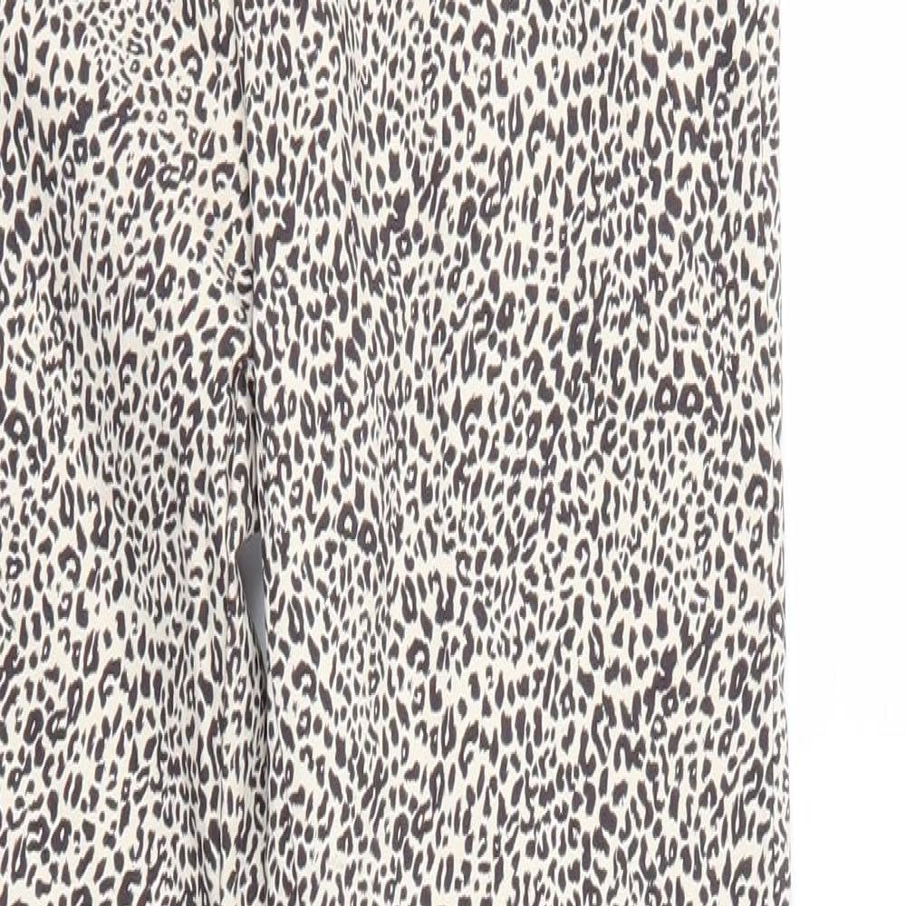 MNG Womens Multicoloured Animal Print  Trousers  Size 6 L27 in