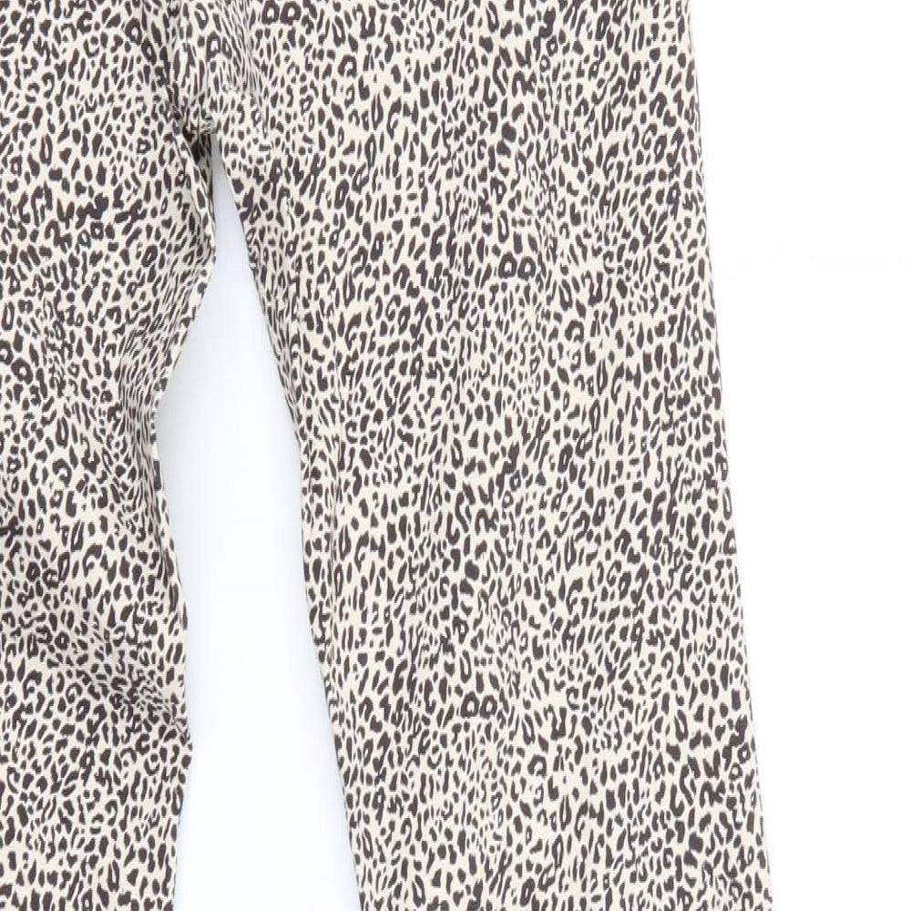 MNG Womens Multicoloured Animal Print  Trousers  Size 6 L27 in