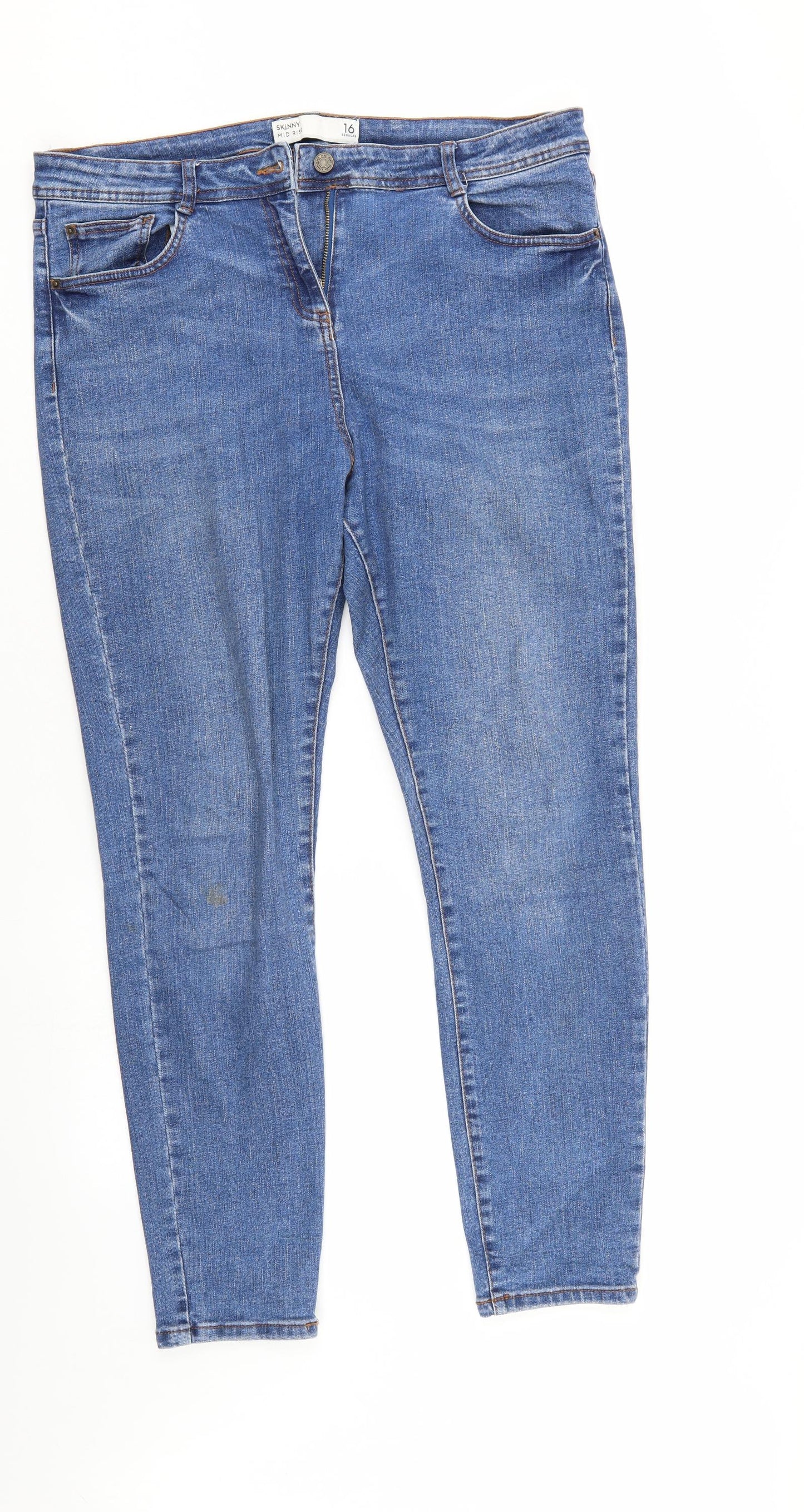 NEXT Womens Blue  Denim Skinny Jeans Size 16 L28 in