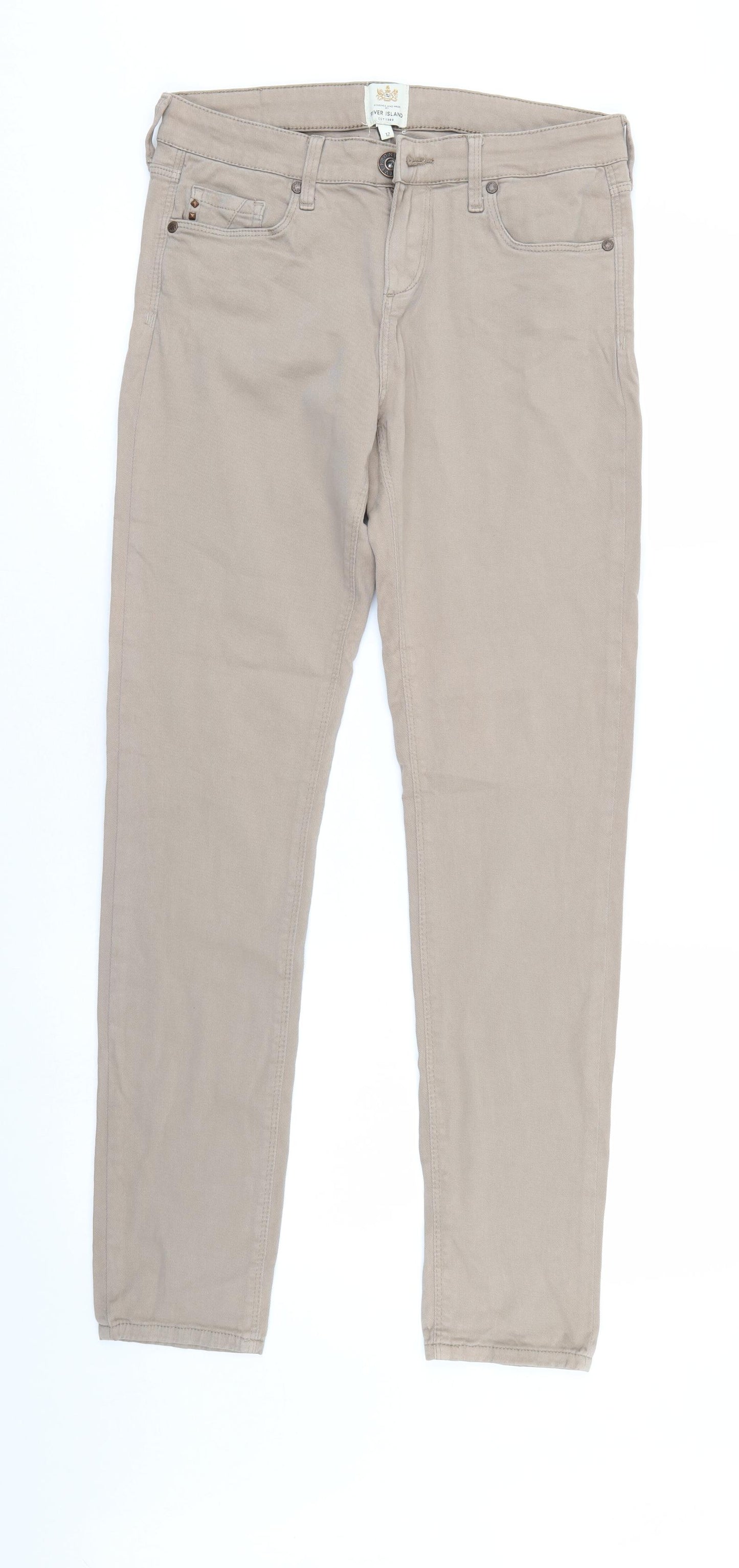 NEXT Womens Brown  Denim Straight Jeans Size 12 L30 in