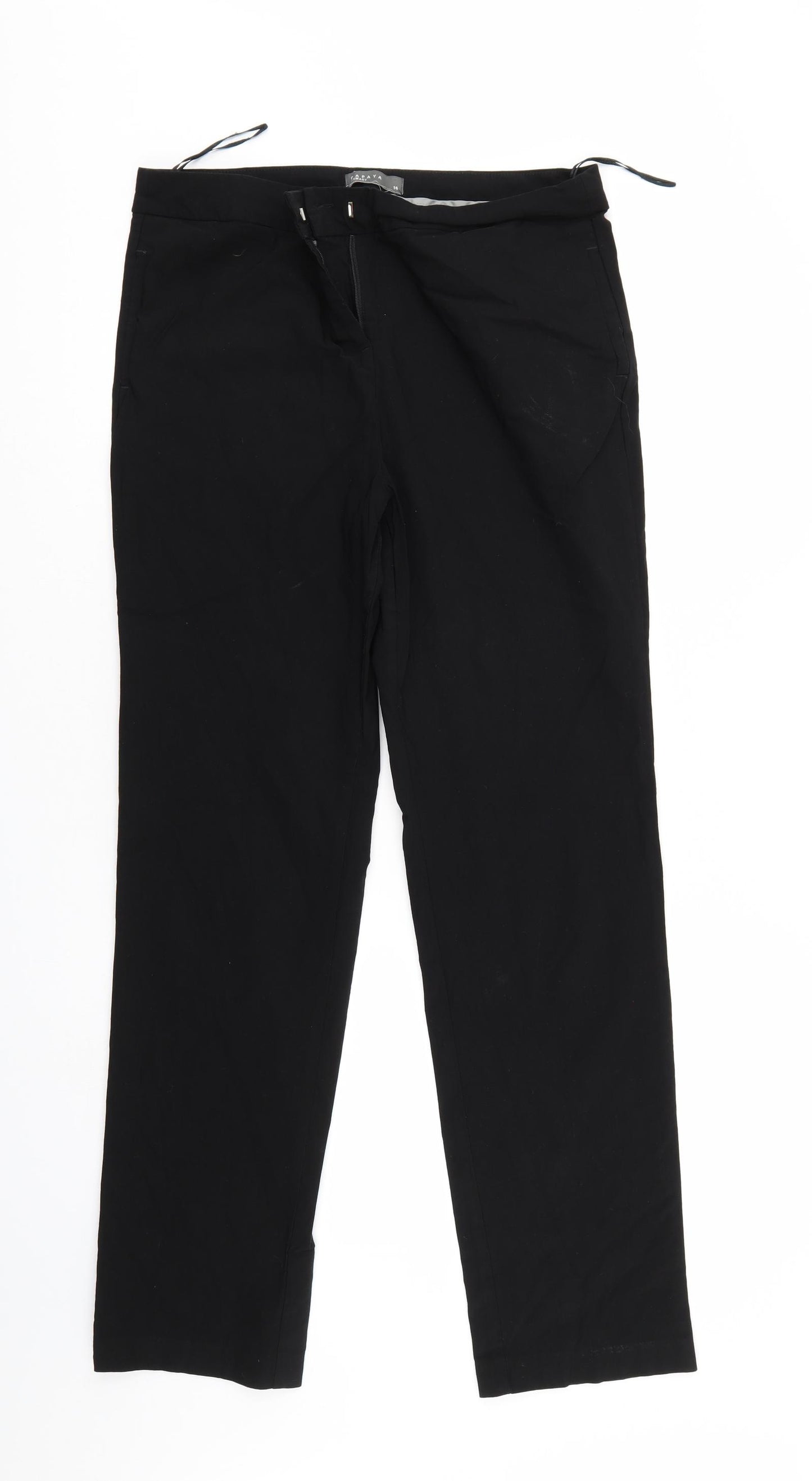 Papaya Womens Black   Trousers  Size 14 L30 in