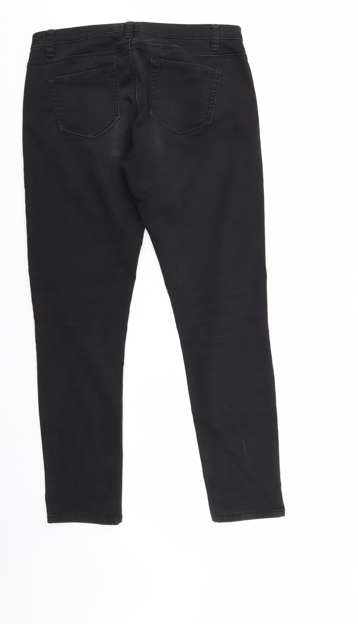 Denim & Co. Womens Black  Denim Straight Jeans Size 10 L27 in
