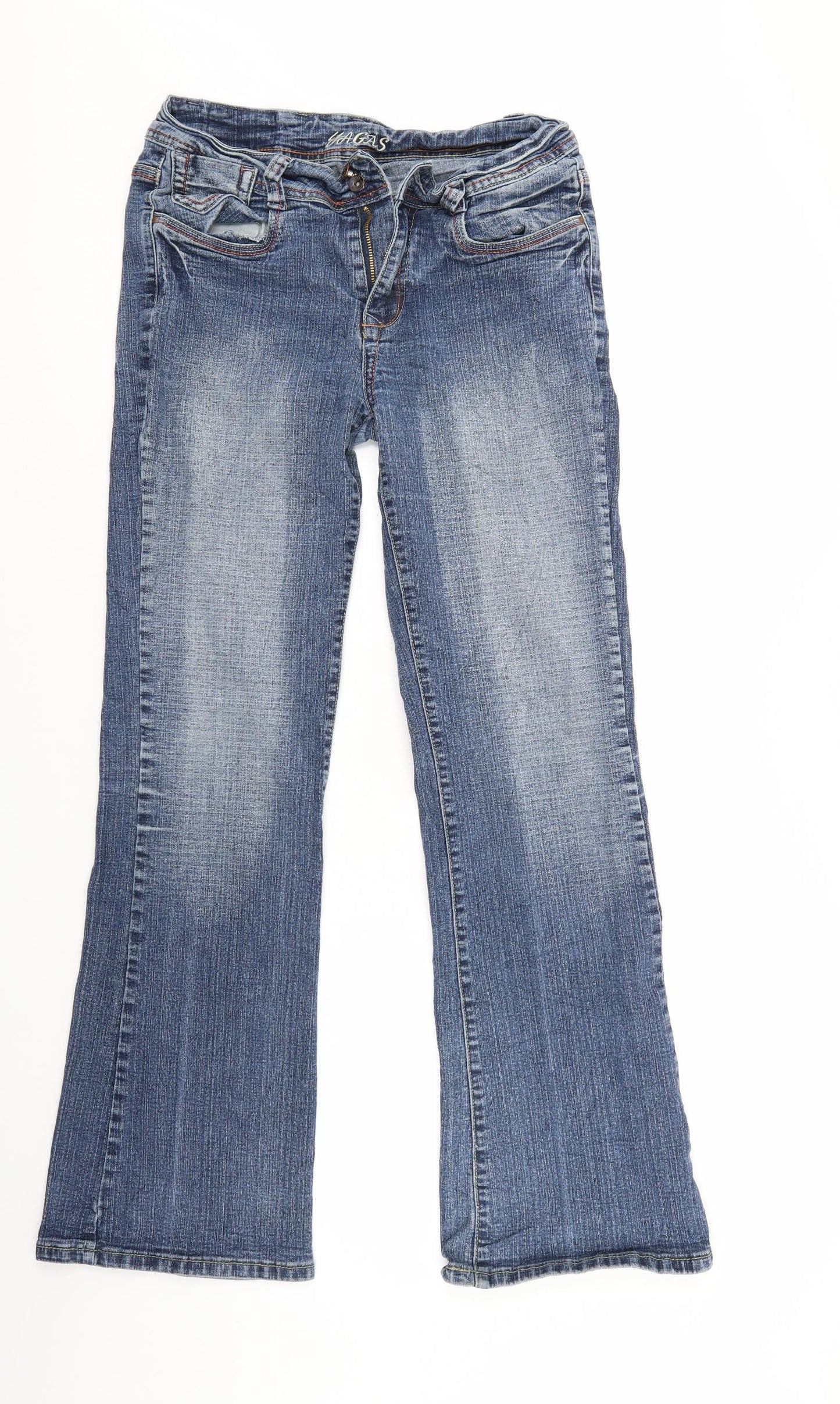 Yagas Womens Blue  Denim Bootcut Jeans Size L L29 in - Elastic Waist