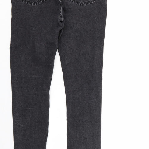 M&S Womens Black  Denim Straight Jeans Size 6 L28 in