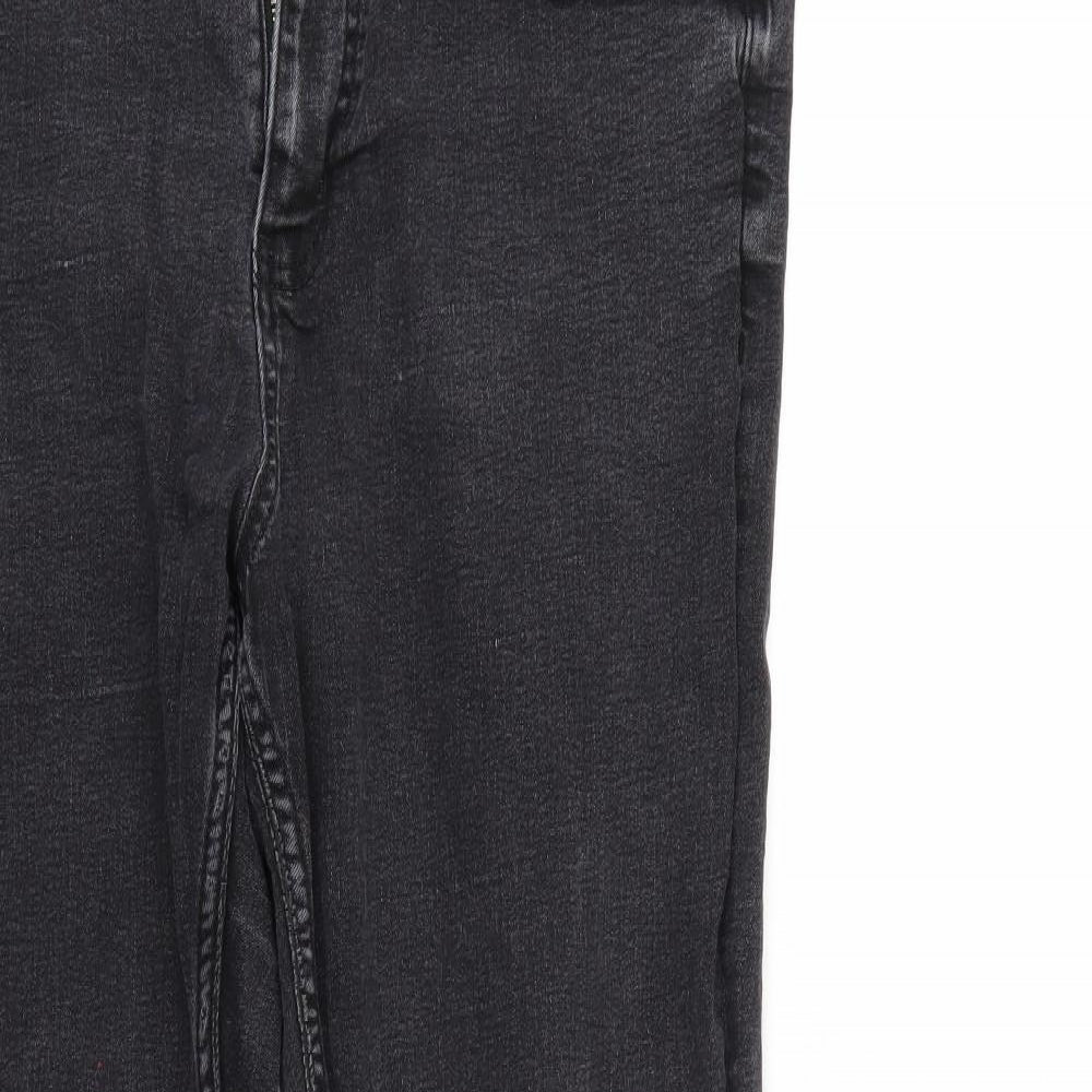 M&S Womens Black  Denim Straight Jeans Size 6 L28 in