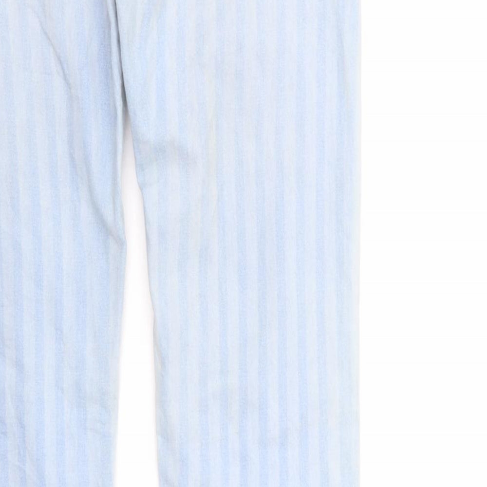 Pull & Bear Womens Blue Striped Denim Straight Jeans Size 12 L30 in